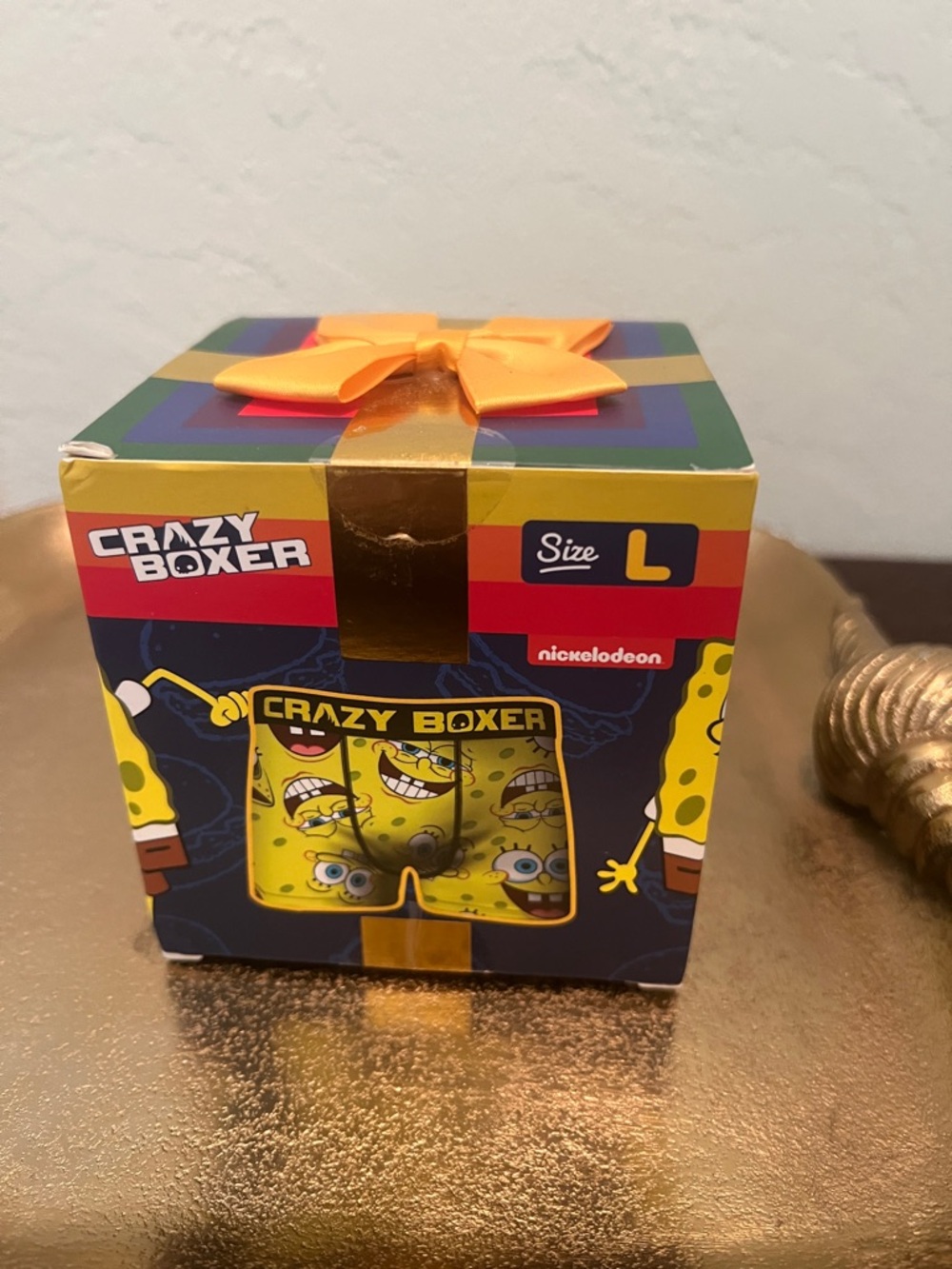 #1926** Crazy Boxer SpongeBob Yellow Novelty Boxers - Size L